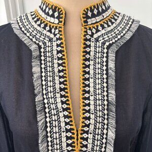 Tory Burch Swim Coverup Cotton Tory Tunic Top Navy Blue Sz 10 Medium Large